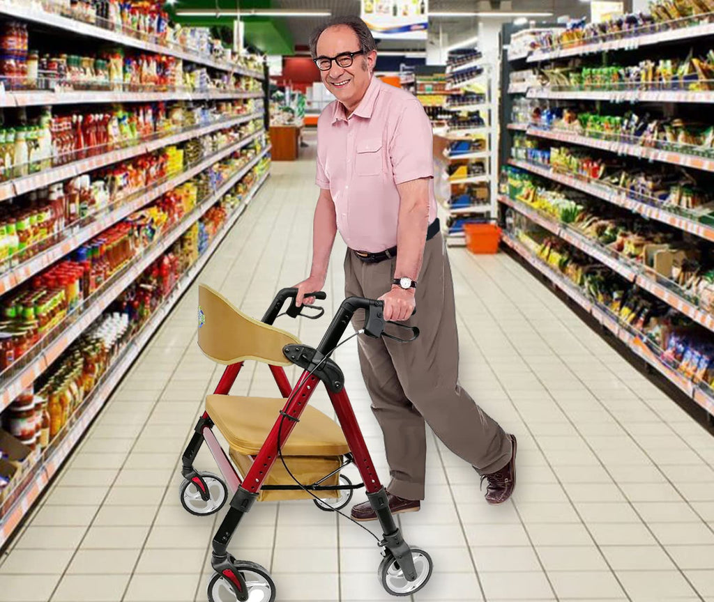 Heavy Duty 4 Wheel Rollator Walker with Seat T969