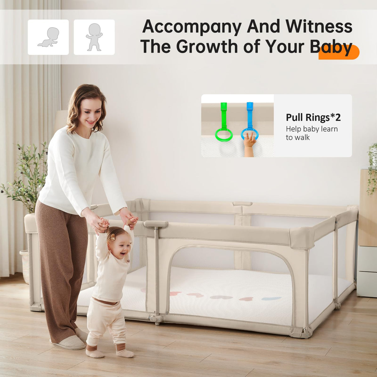 Foldable Baby Playpen with Gate Z438460
