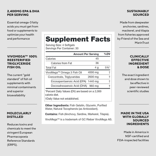 2400mg Omega 3 Fish Oil Capsules U260467