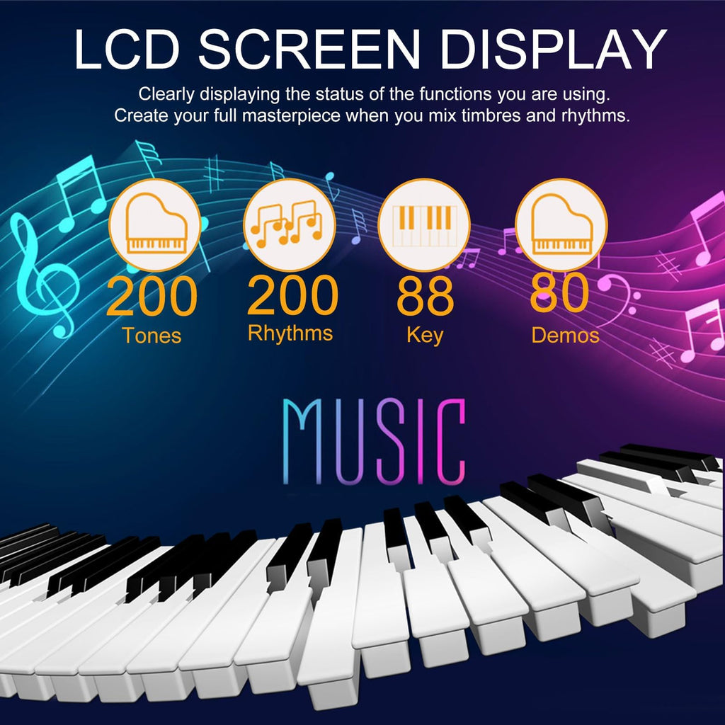 88 Key Semi Weighted Digital Piano with Stand W60831