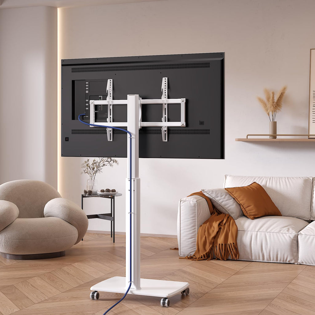 White Rolling TV Stand A916