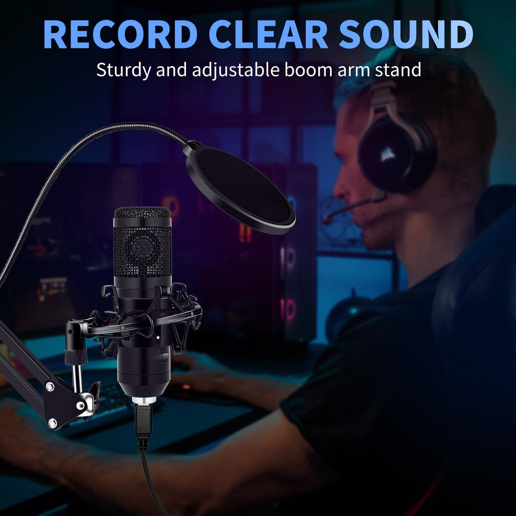 USB Condenser Microphone Kit with Boom Arm Stand O50132