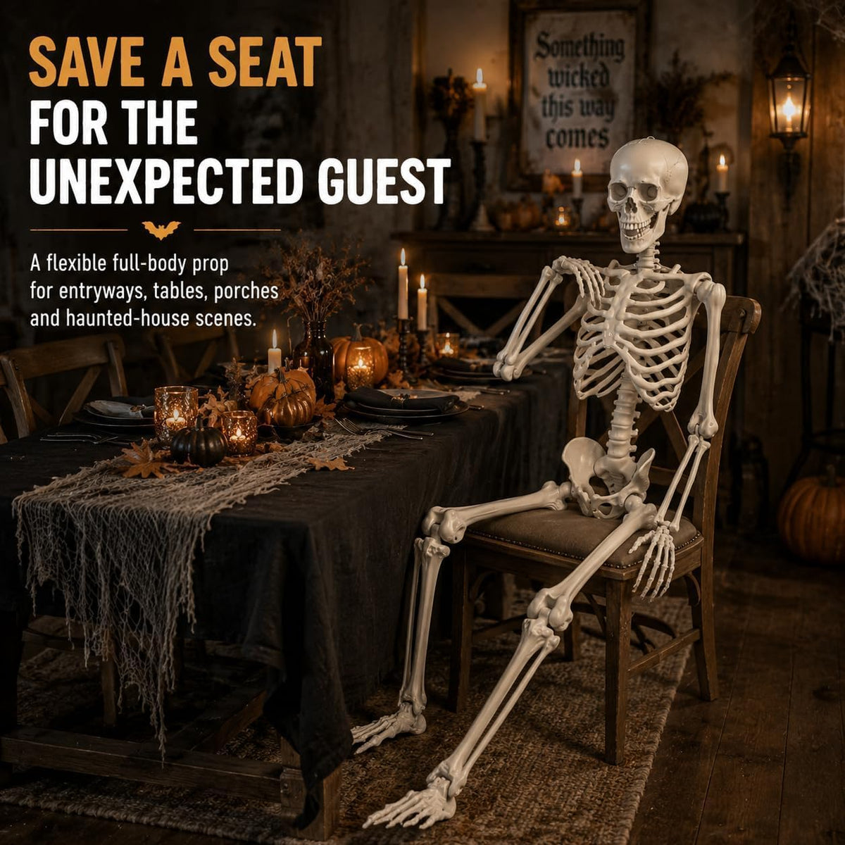 Life Size Posable Skeleton Prop Decoration C59605