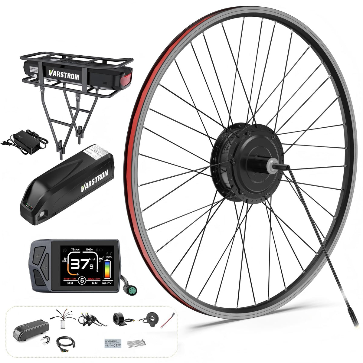 48V 500W 750W Rear Hub Motor Ebike Conversion Kit U10464
