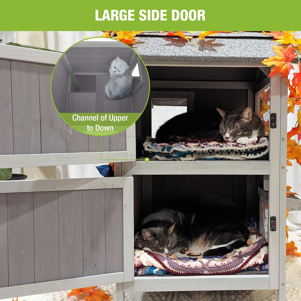 Weatherproof 2 Story Outdoor Cat House X411954