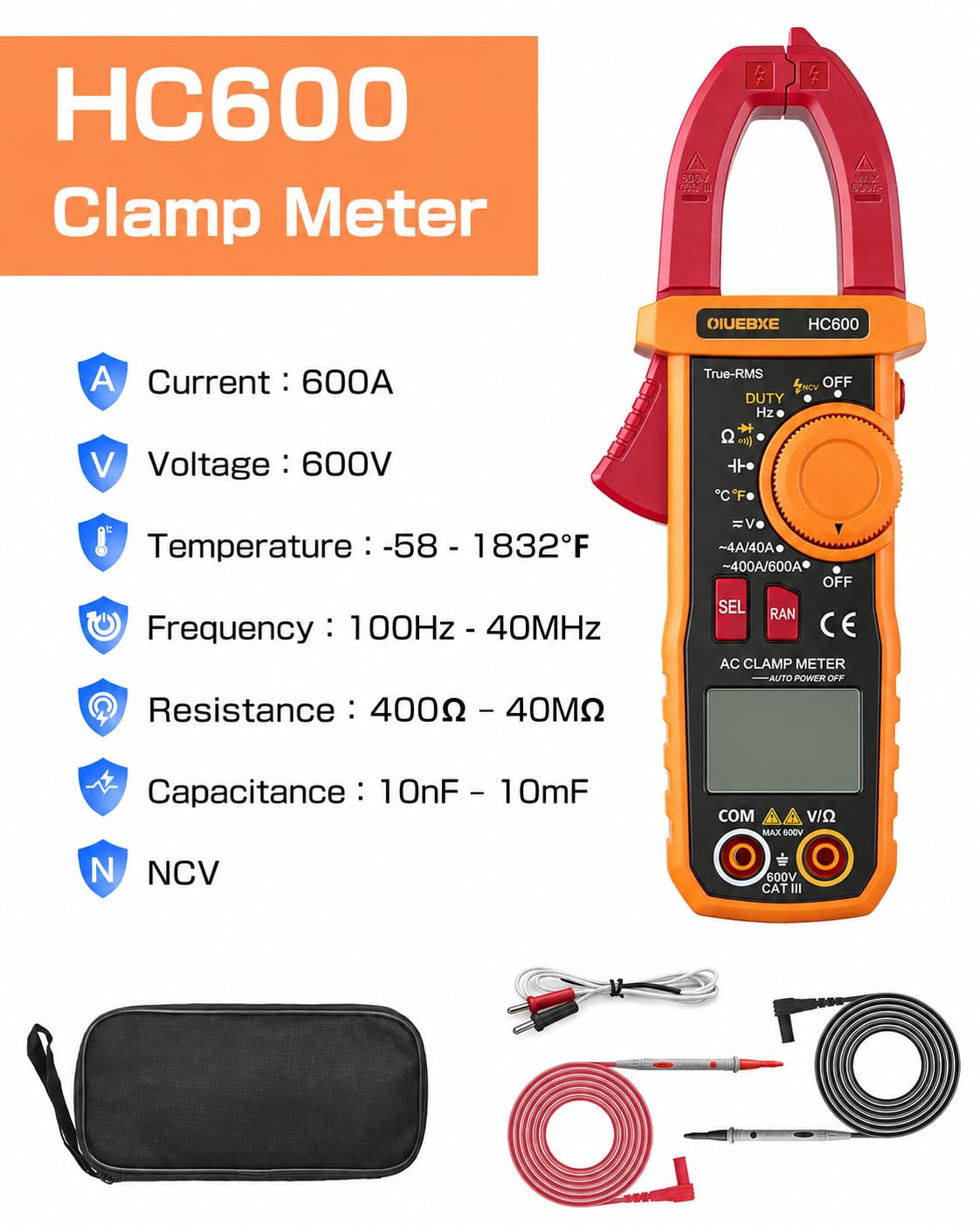 600A True RMS Clamp Meter S938