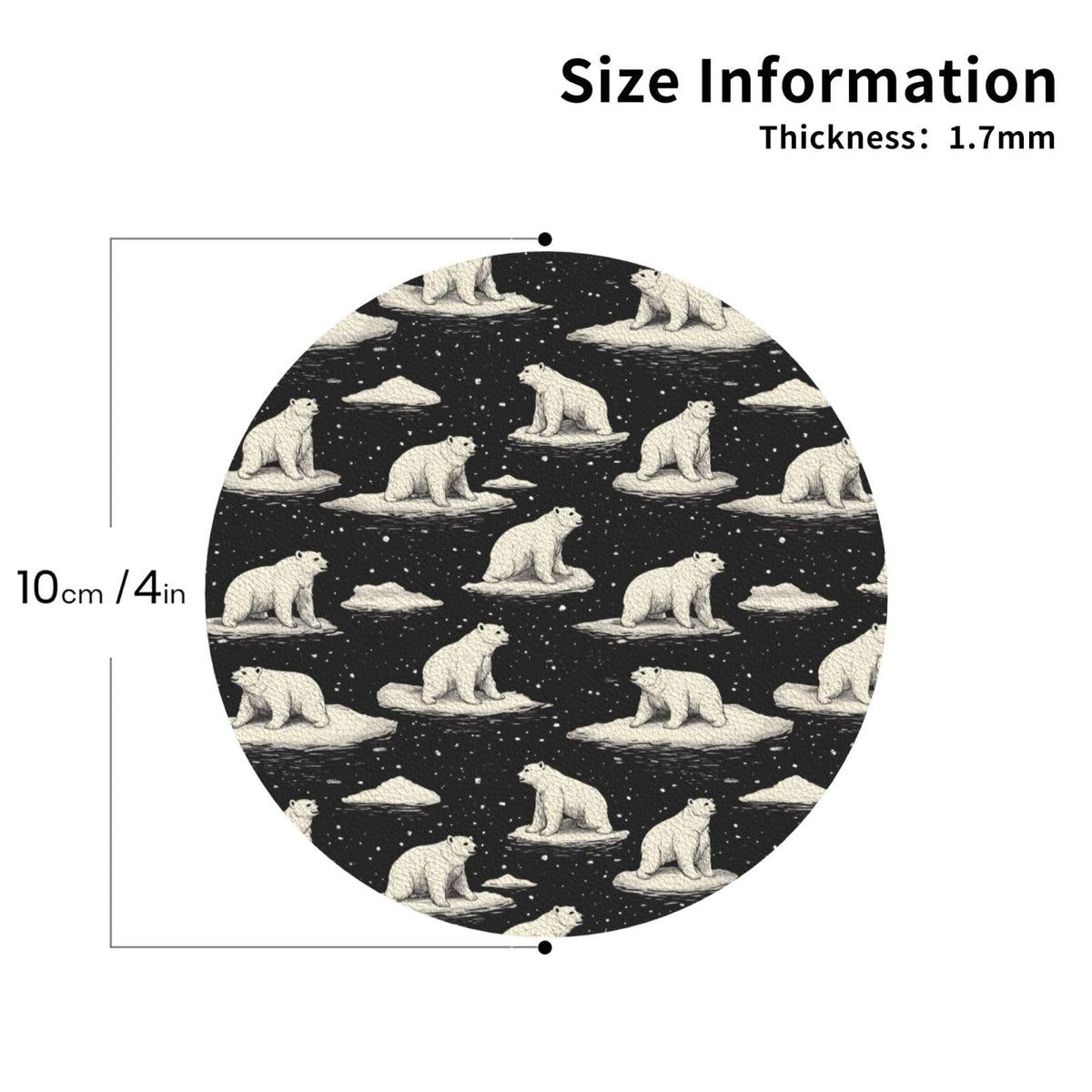 White Bear Print Coasters Set of 4 Y30784