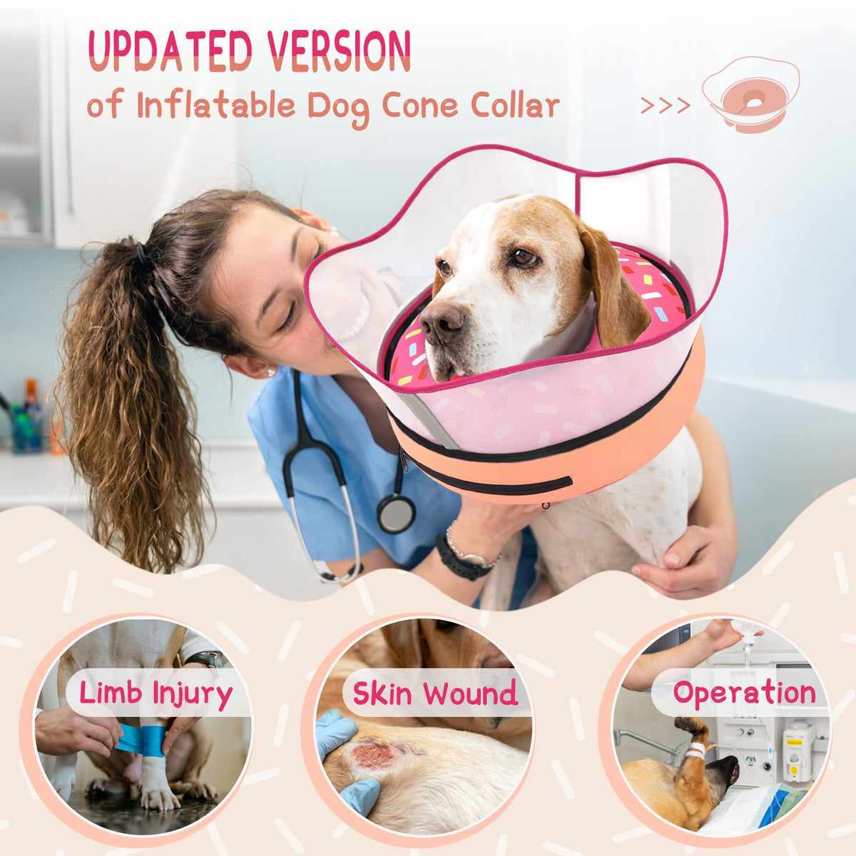 Inflatable Dog Cone Collar for Dogs Q7898