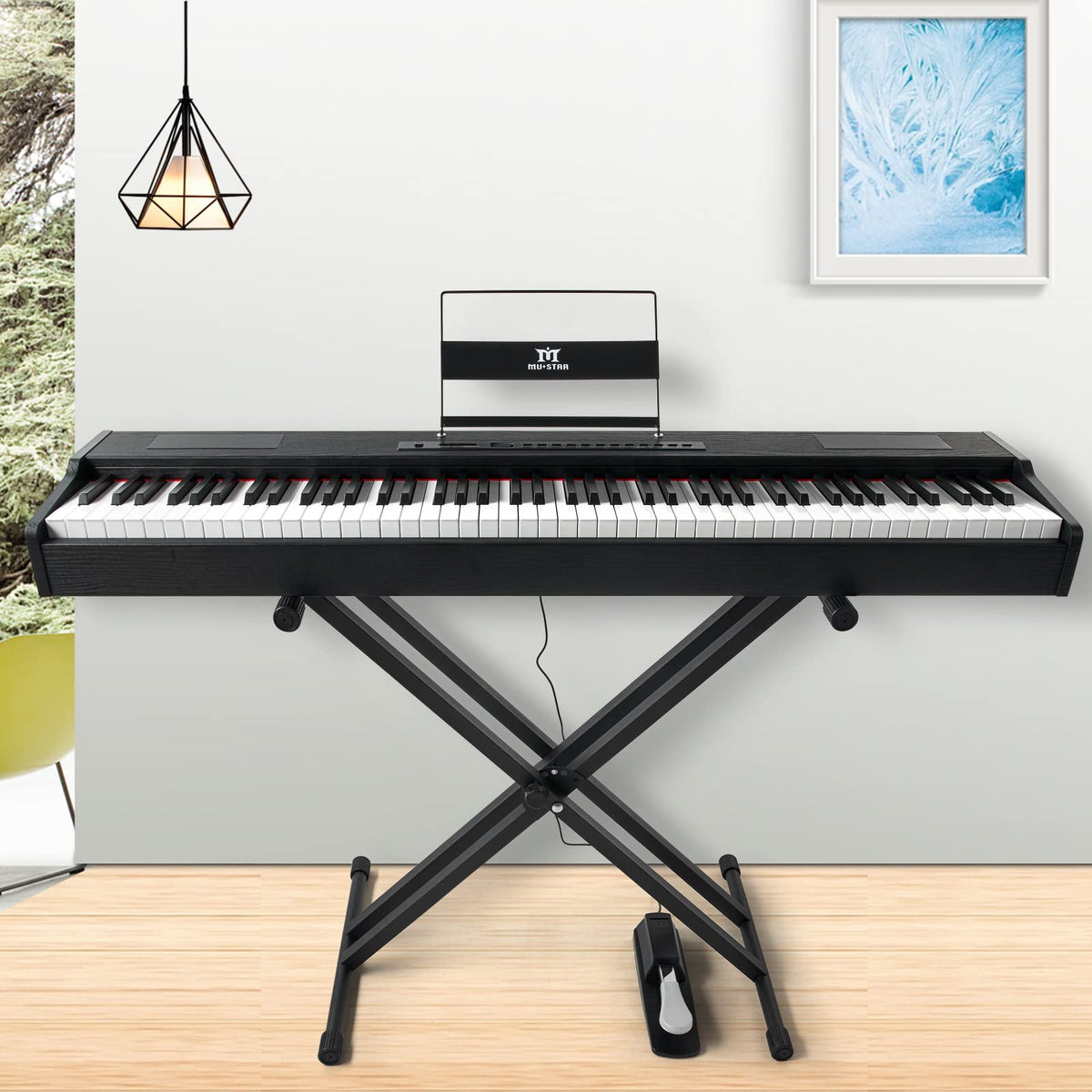 88 Key Fully Weighted Hammer Action Digital Piano with Stand Q543