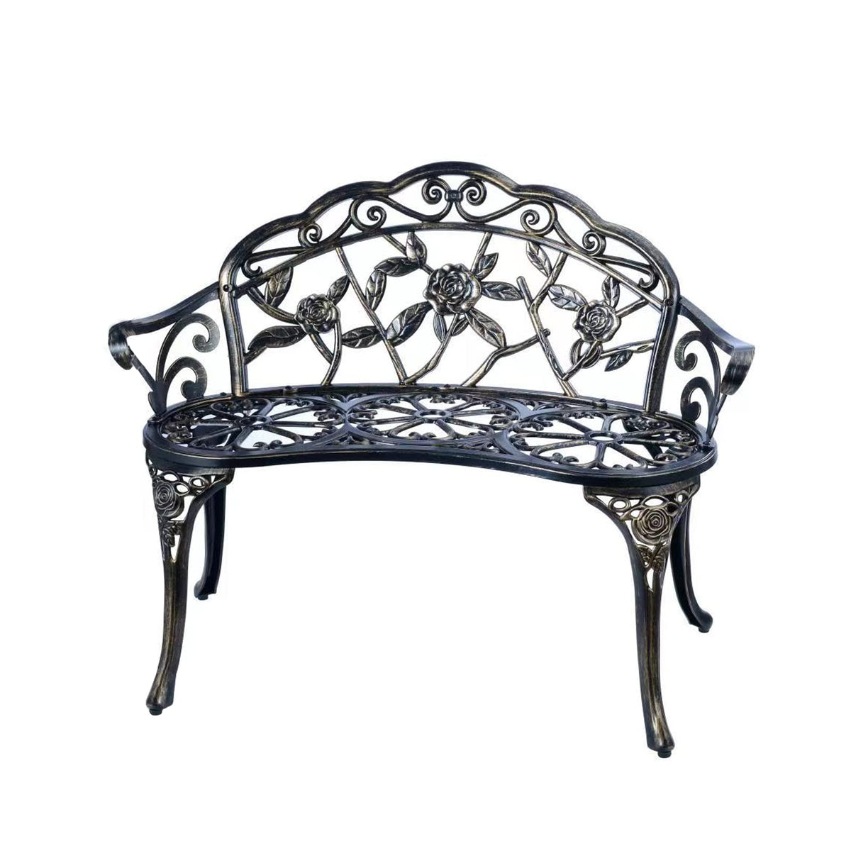 Metal Cast Aluminum Patio Garden Bench I6823