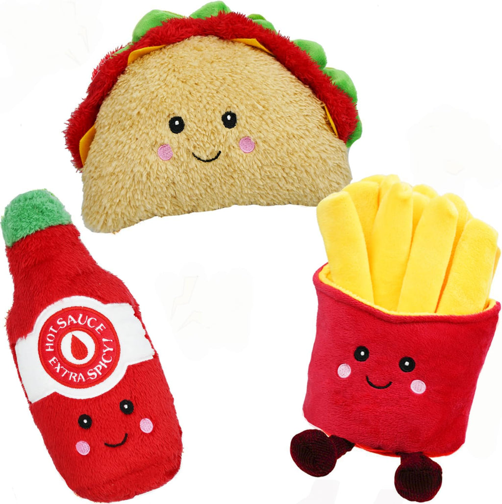 3-Pack Squeaky Plush Dog Chew Toys Set G19616