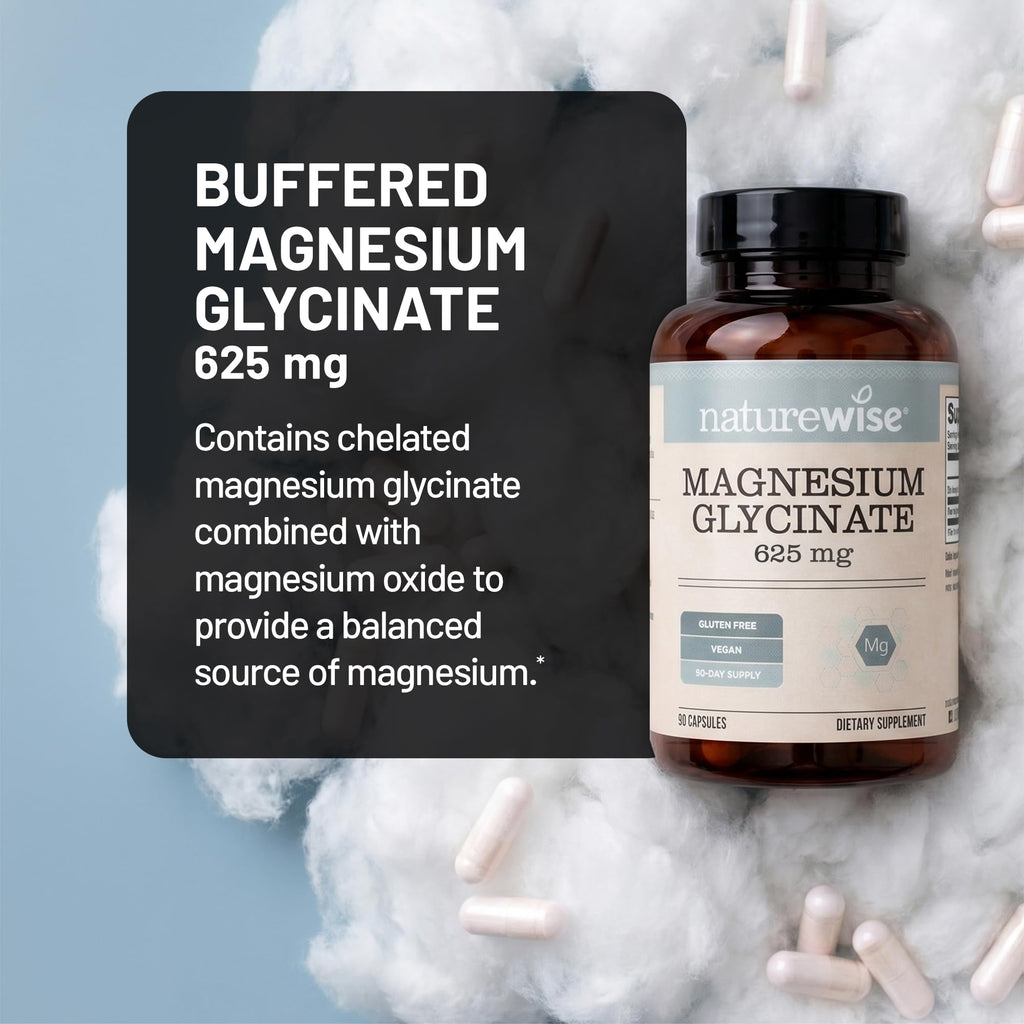 Magnesium Glycinate 625 mg Vegan 30 Capsules B976289