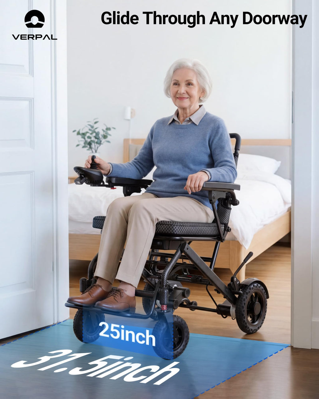 32lbs Foldable Electric Wheelchair 360W Dual Motor 220 lbs Capacity R188288