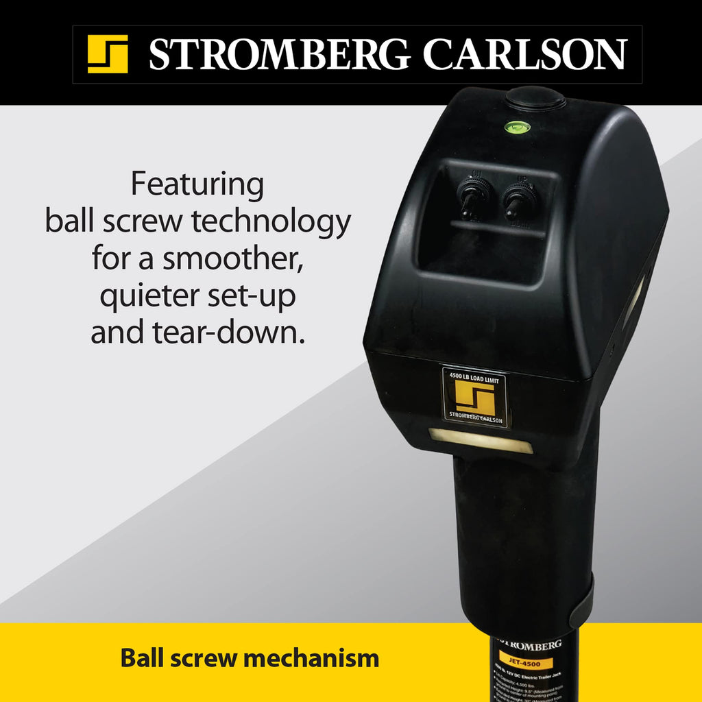 Electric Tongue Jack with Ball Screw Mechanism, 18" Travel & 4.5" Drop Down Leg, 4500 lb W737418