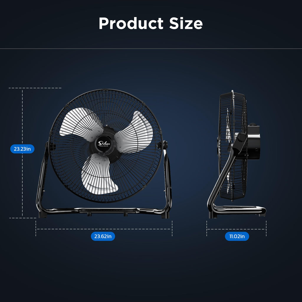 20 Inch 3-Speed High Velocity Metal Industrial Floor Fan T101147