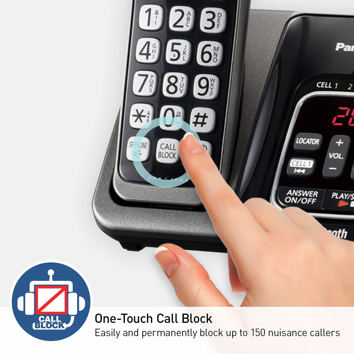 Expandable Cordless Phone System with Answering Machine, 3 Handsets F362