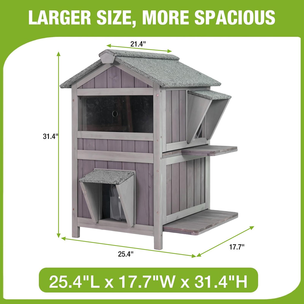 Weatherproof 2 Story Outdoor Cat House X411954