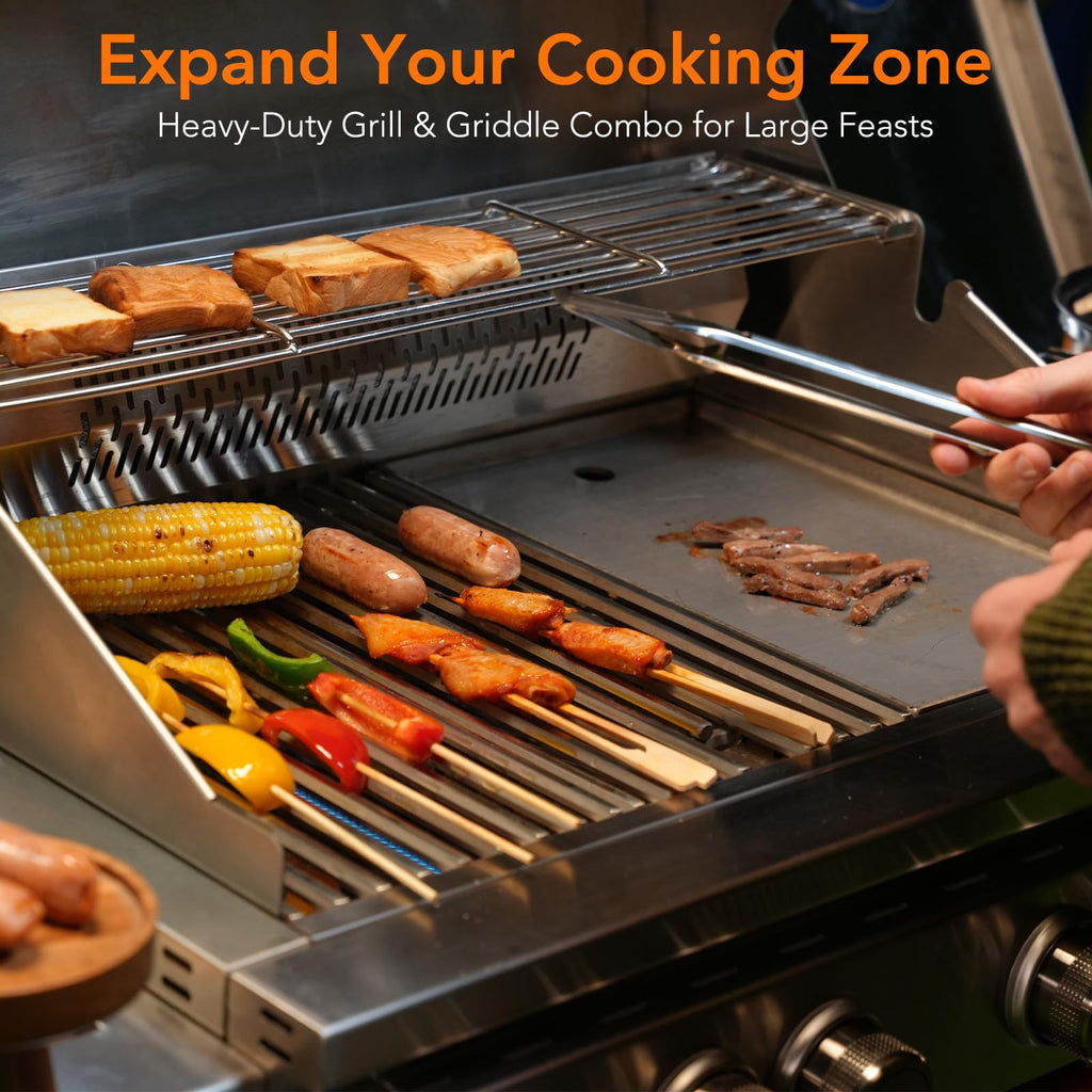 Heavy-duty SUS304 Stainless Steel 6-Burner Propane Gas Grill T952
