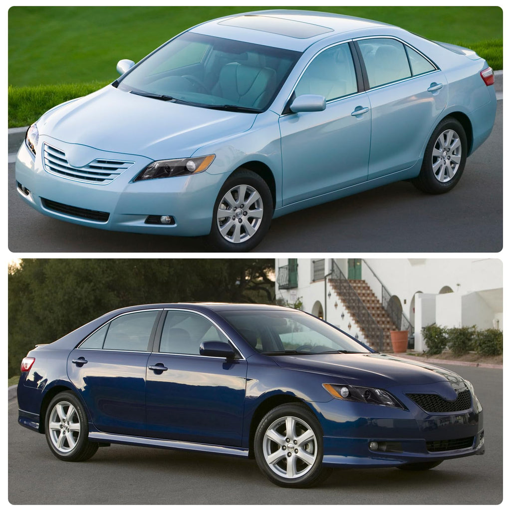 Compatible with 2007-2009 Toyota Camry Headlights Assembly Black Housing Amber Reflectors Left and Right Pairs L673