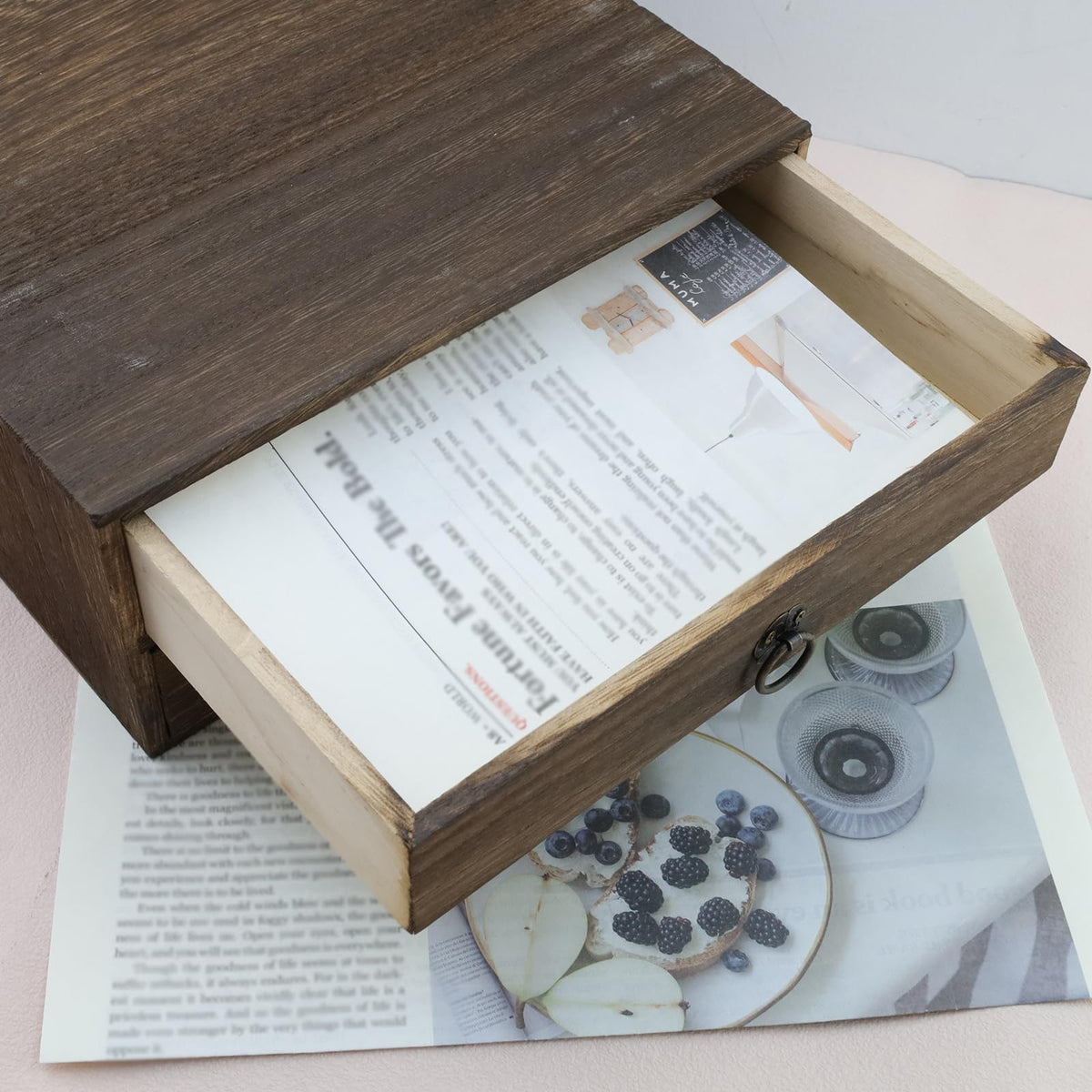 Wooden Desk Organizer with Drawer S200406