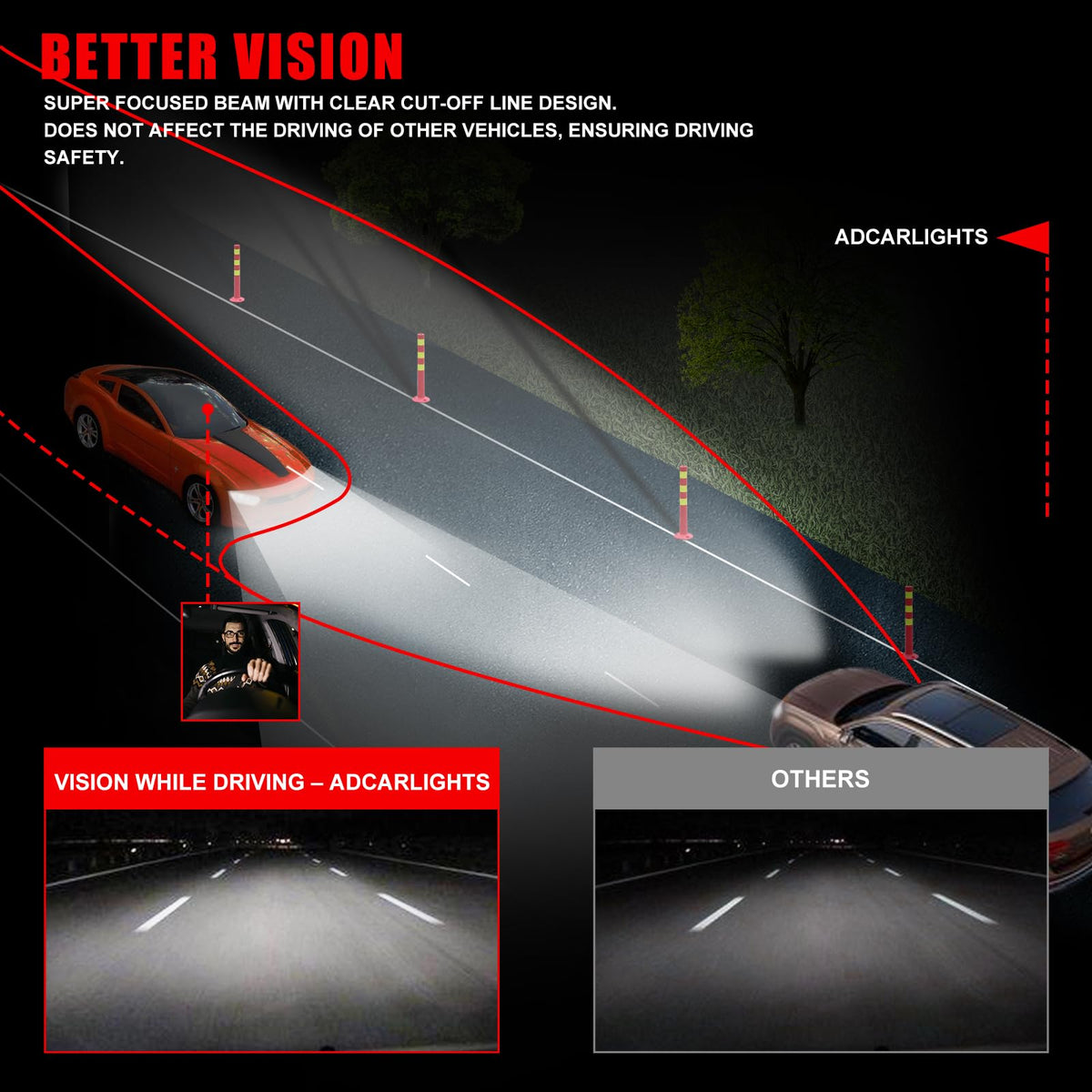 Compatible with 2007-2009 Toyota Camry Headlights Assembly Black Housing Amber Reflectors Left and Right Pairs L673