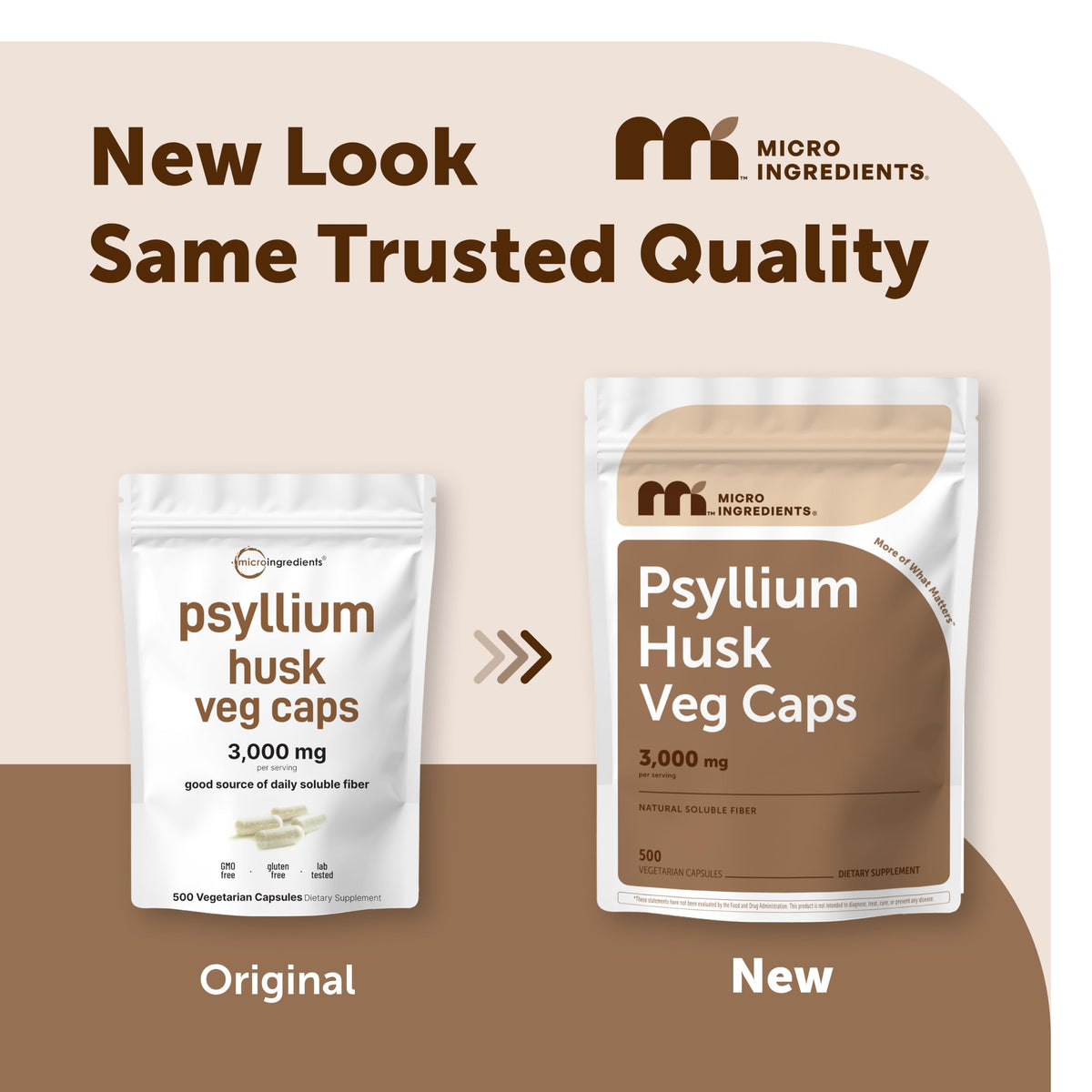 Psyllium Husk Capsules 3000mg 500 Veg Caps V63991