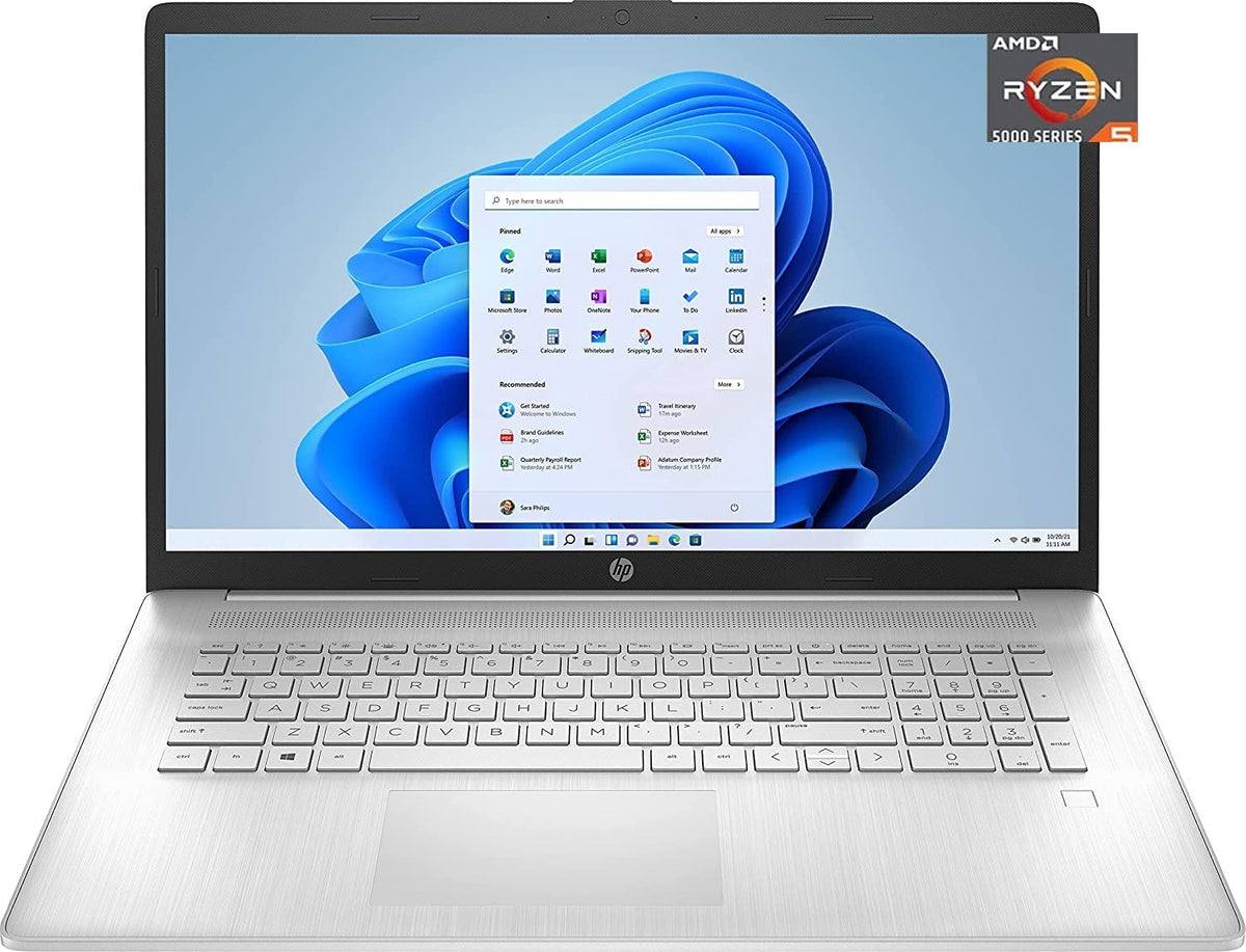 17.3" Full HD Laptop, AMD Ryzen 5, 8GB RAM, 512GB SSD, Natural Silver D6379