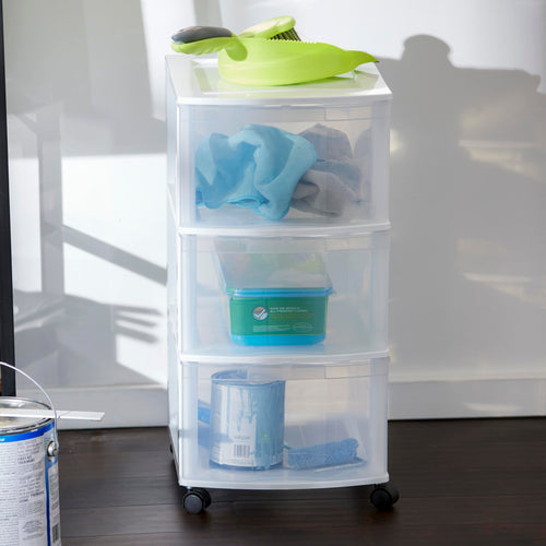 3 Drawer Plastic Rolling Organizer Cart L269