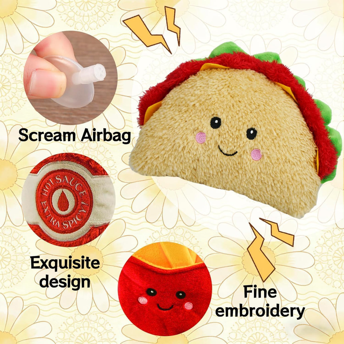3-Pack Squeaky Plush Dog Chew Toys Set G19616