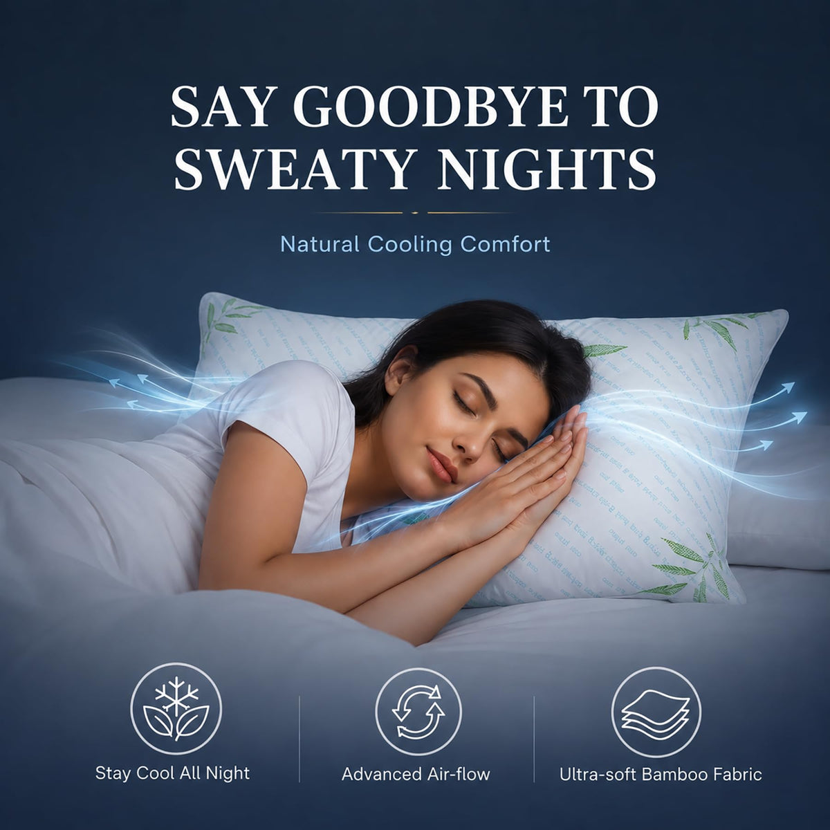King Size Set of 2 Cooling Hybrid Bed Pillows M166