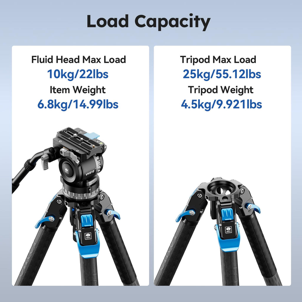 Carbon Fiber Video Tripod with Fluid Head X201297