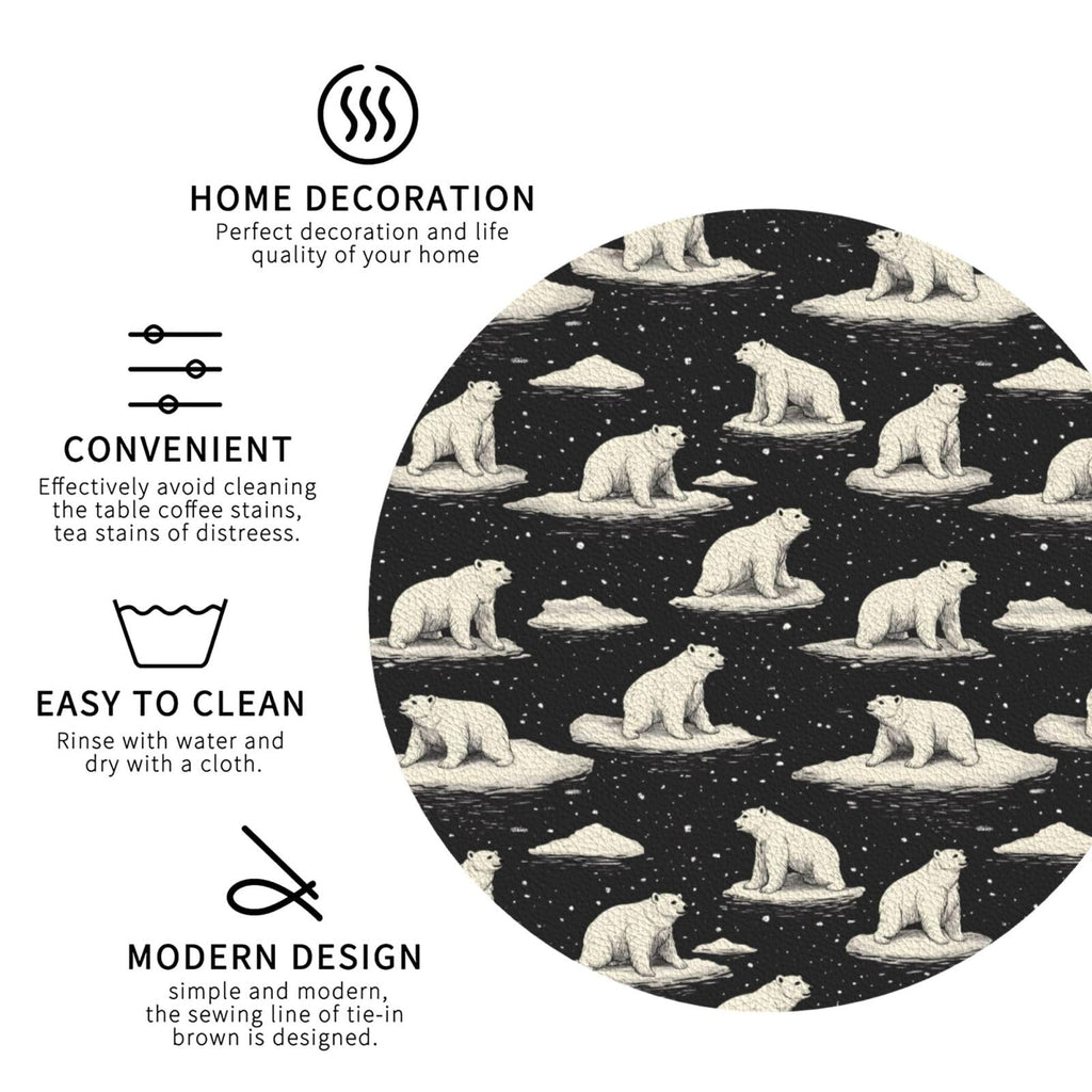 White Bear Print Coasters Set of 4 Y30784