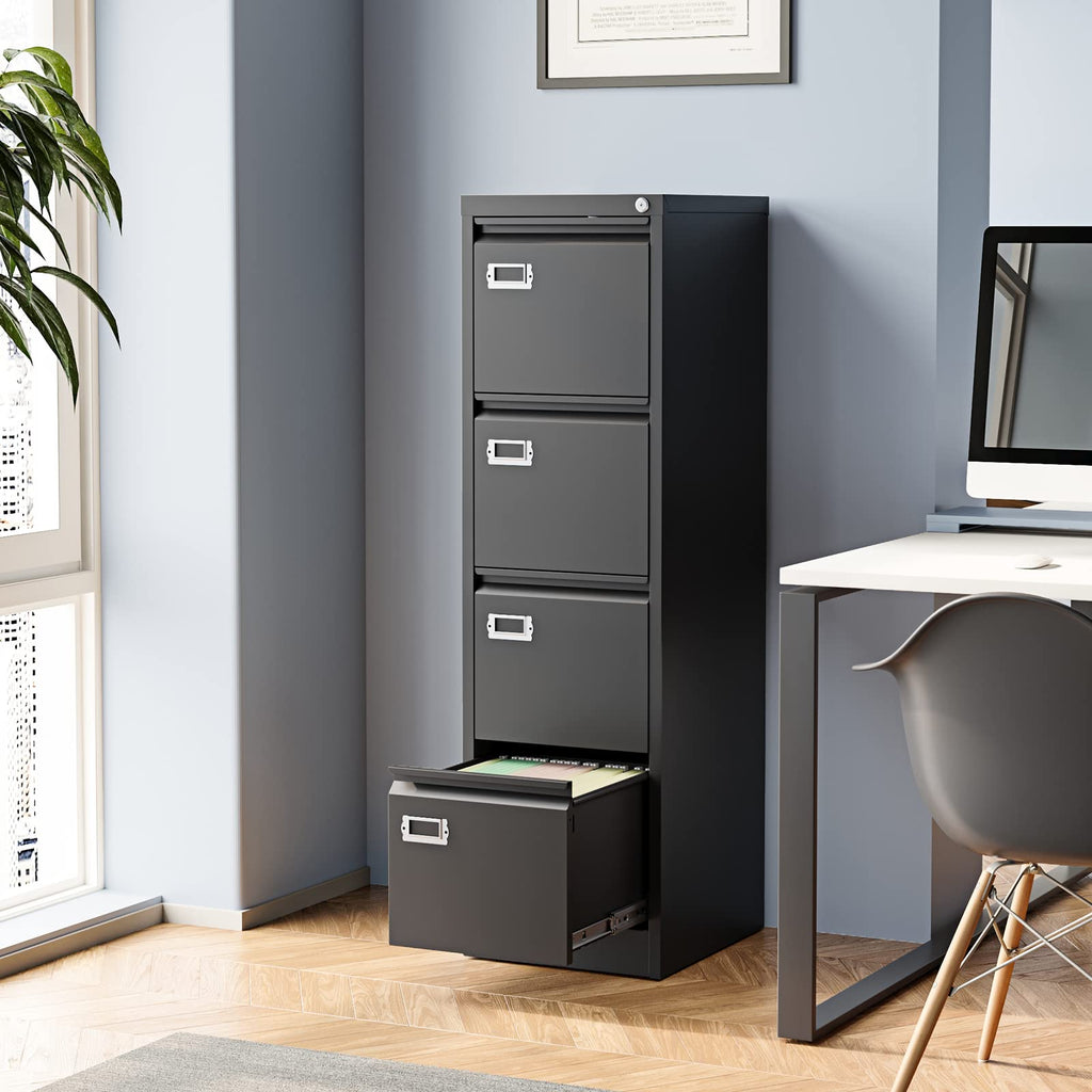 4 Drawer Metal Vertical File Cabinet with Lock S573