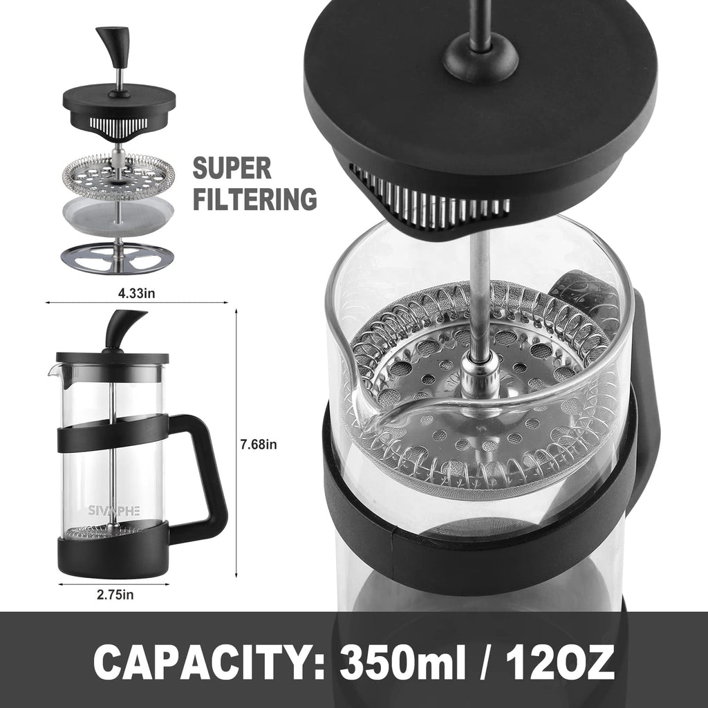 Small 12oz French Press Coffee Maker W9733