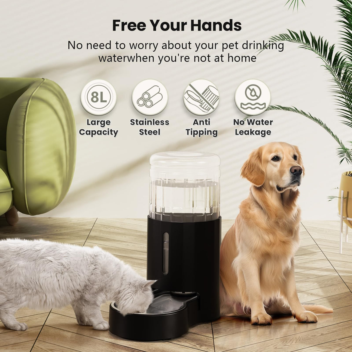 Gravity Dog Water Bowl Dispenser 8L Black D7403