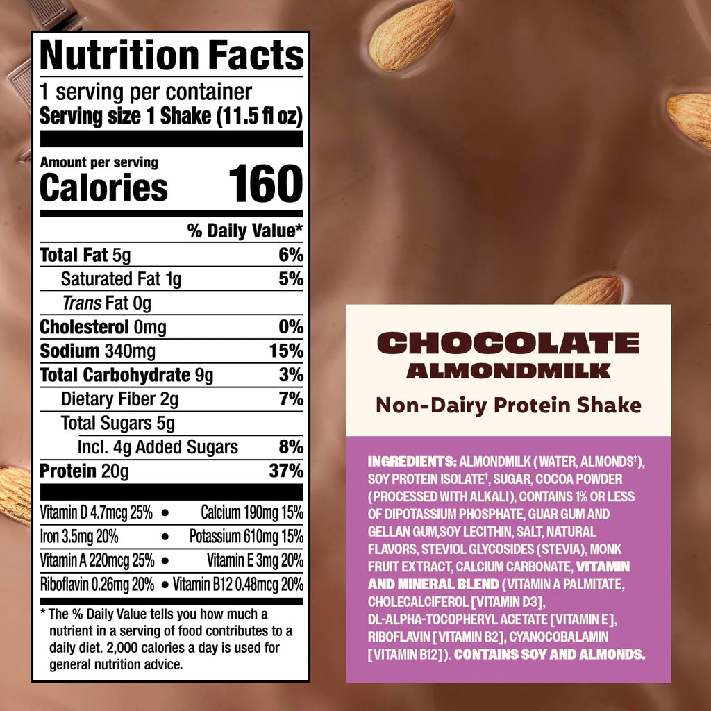 Chocolate Almondmilk Protein Shake 12 Pack M127
