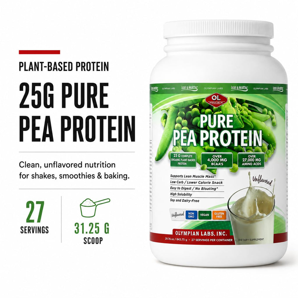 Plant Based Pea Protein Powder, Unflavored, 2 Pound P951291