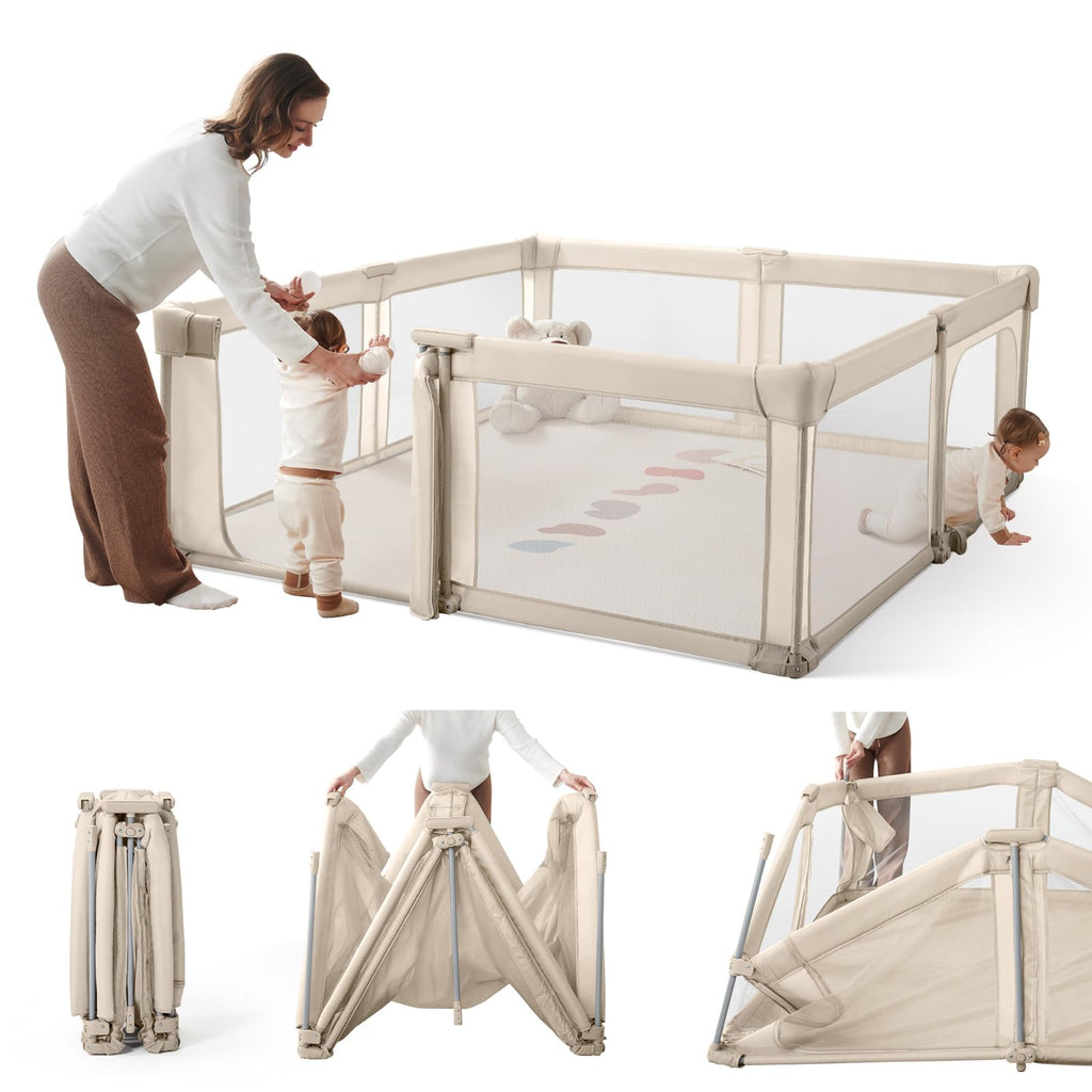 Foldable Baby Playpen with Gate Z438460