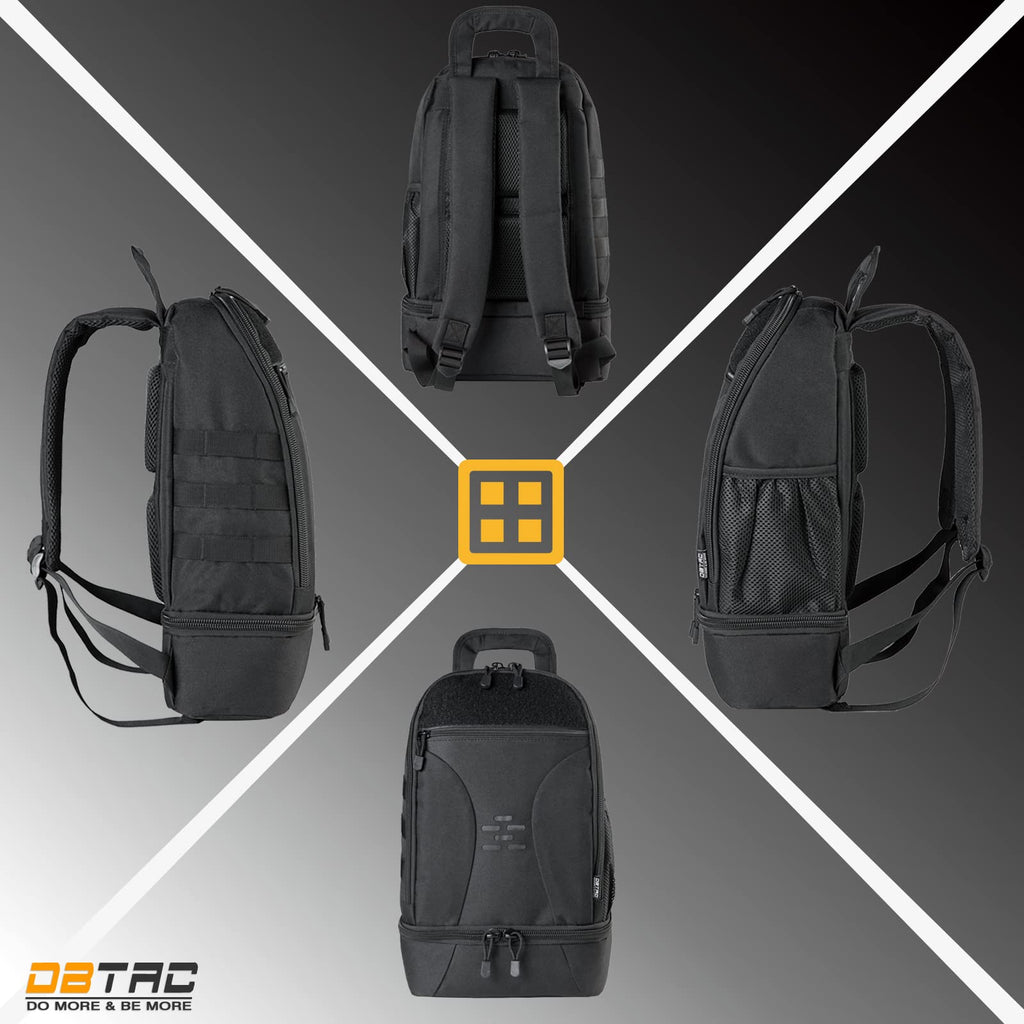 Black Compact Tactical Pet Backpack with Insulated Pocket M8048