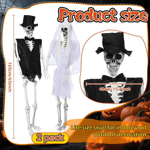 2 Set 5.4 Ft Posable Skeleton Decor U6309