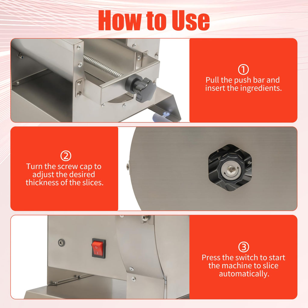 Electric Vegetable Slicer 2 IN 1 0-12mm Thickness Adjustable M858