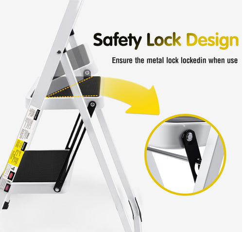 2 Step Folding Stool with Anti-Slip Pedal V973