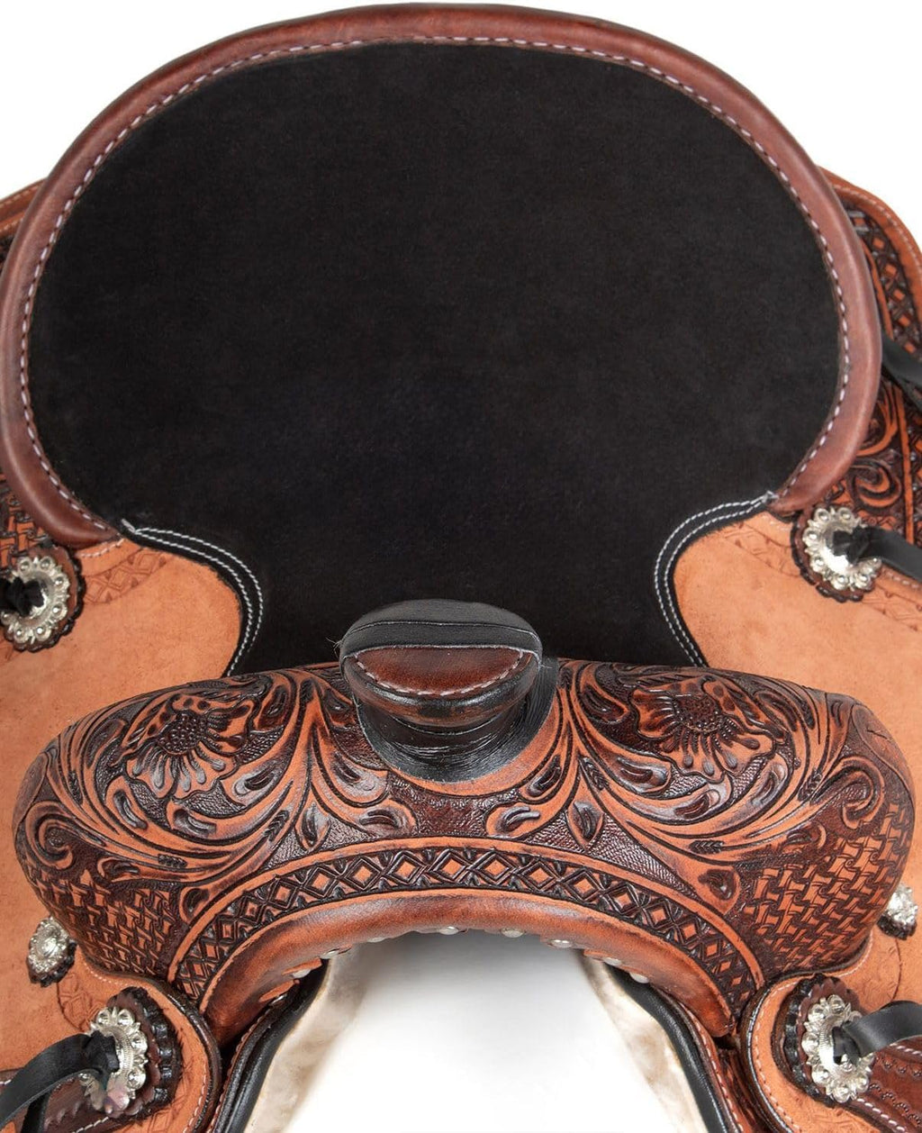 Leather Horse Saddle Set with Tack & Stirrups H39726