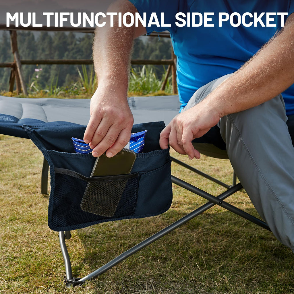 Extra Wide Heavy Duty Camping Cot with Carry Bag P90742