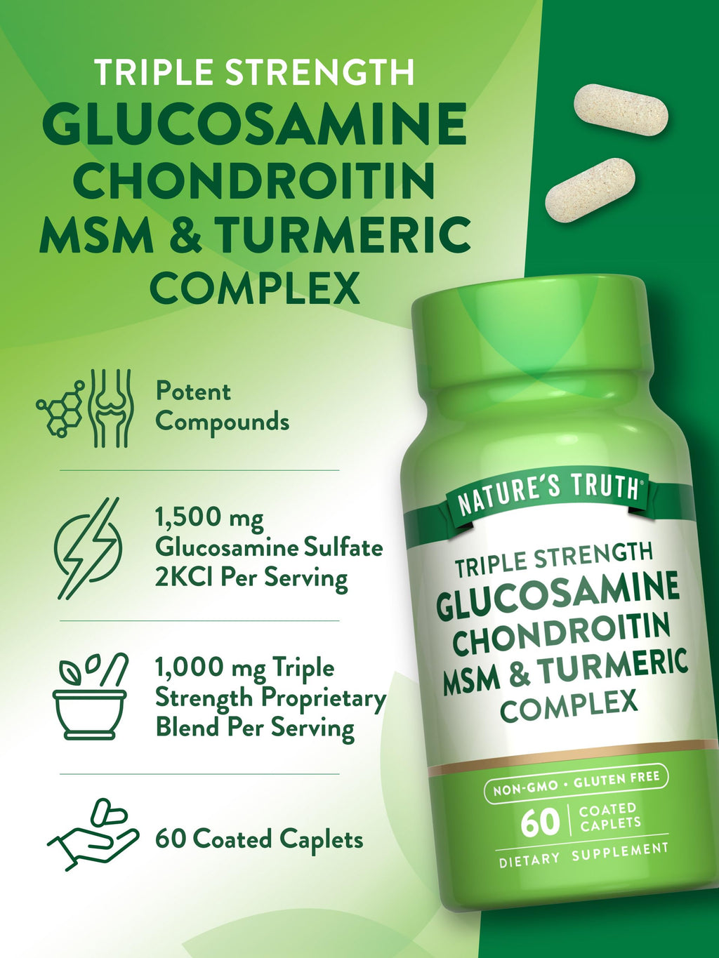 Glucosamine Chondroitin MSM Complex 60 Caplets V50822