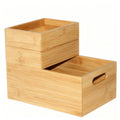 3 Pack Bamboo Storage Box with Handle C825
