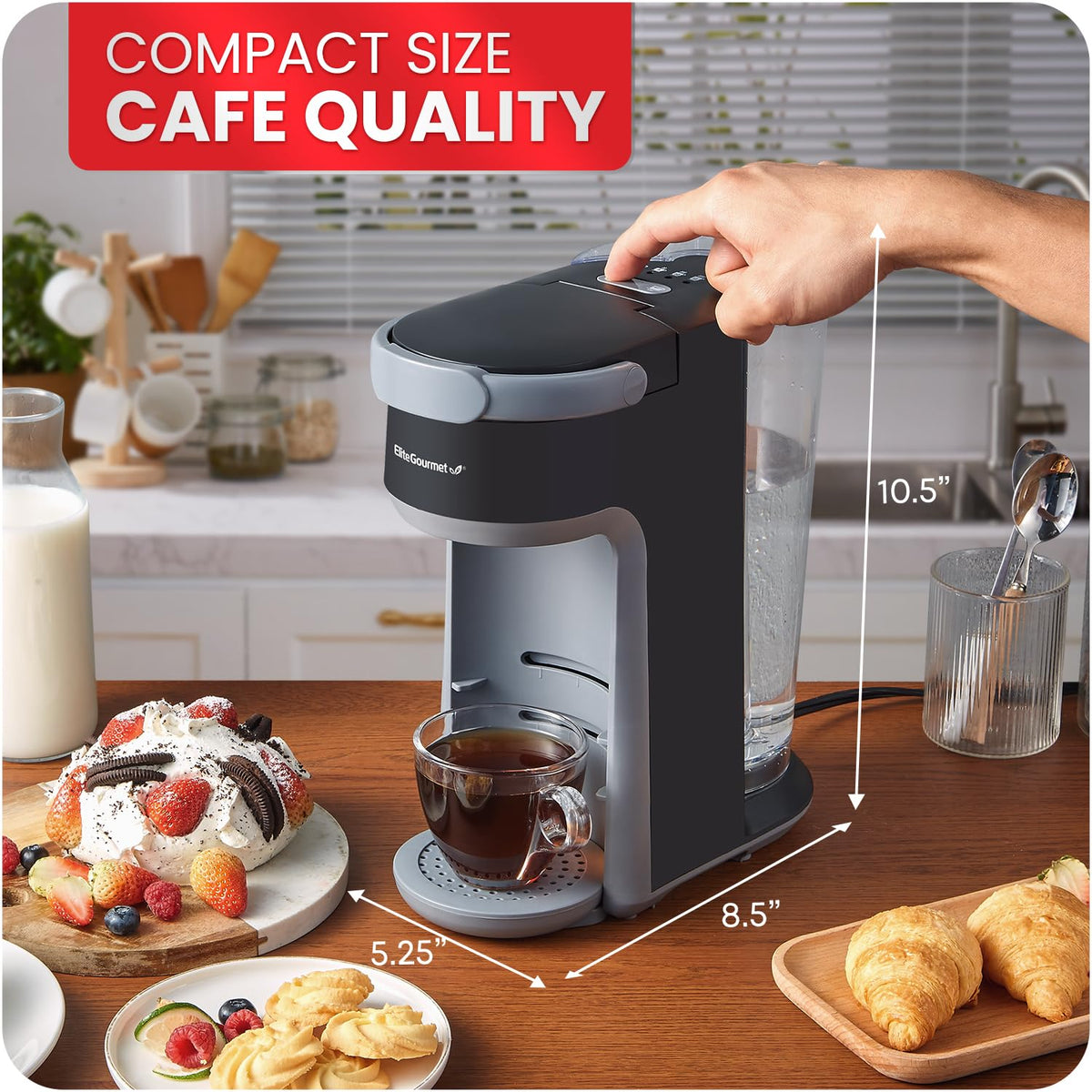 2-in-1 Capsule Coffee Maker, K-Cup & Grounds, Black U35521