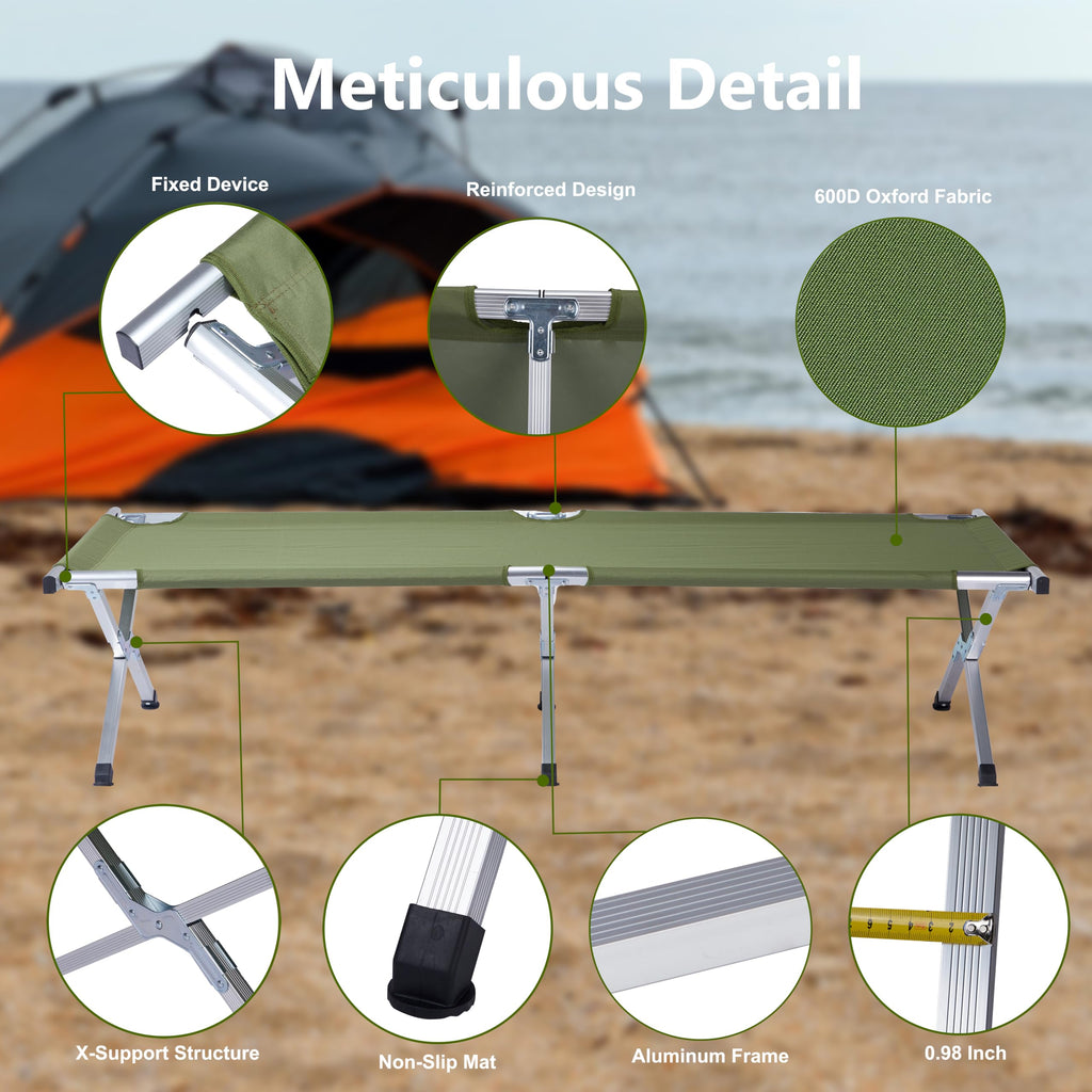 25" Wide Folding Camping Cot with Carry Bag X369