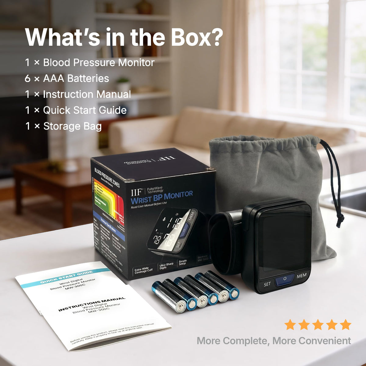 Wrist Blood Pressure Monitor with Voice Broadcast, 240 Memory for 2 Users W24080