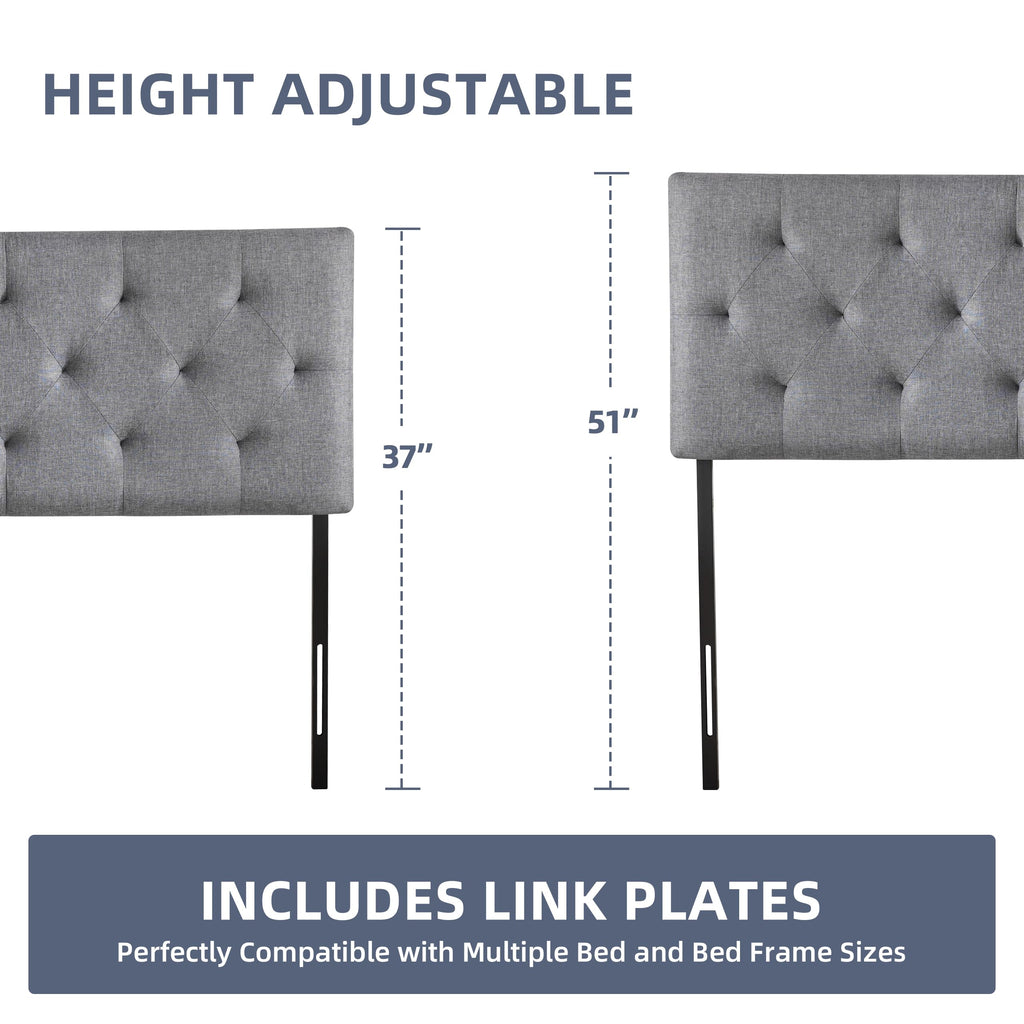Queen Size Light Gray Linen Headboard L473